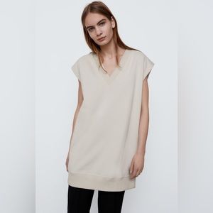 Zara Long Plush Vest - Small